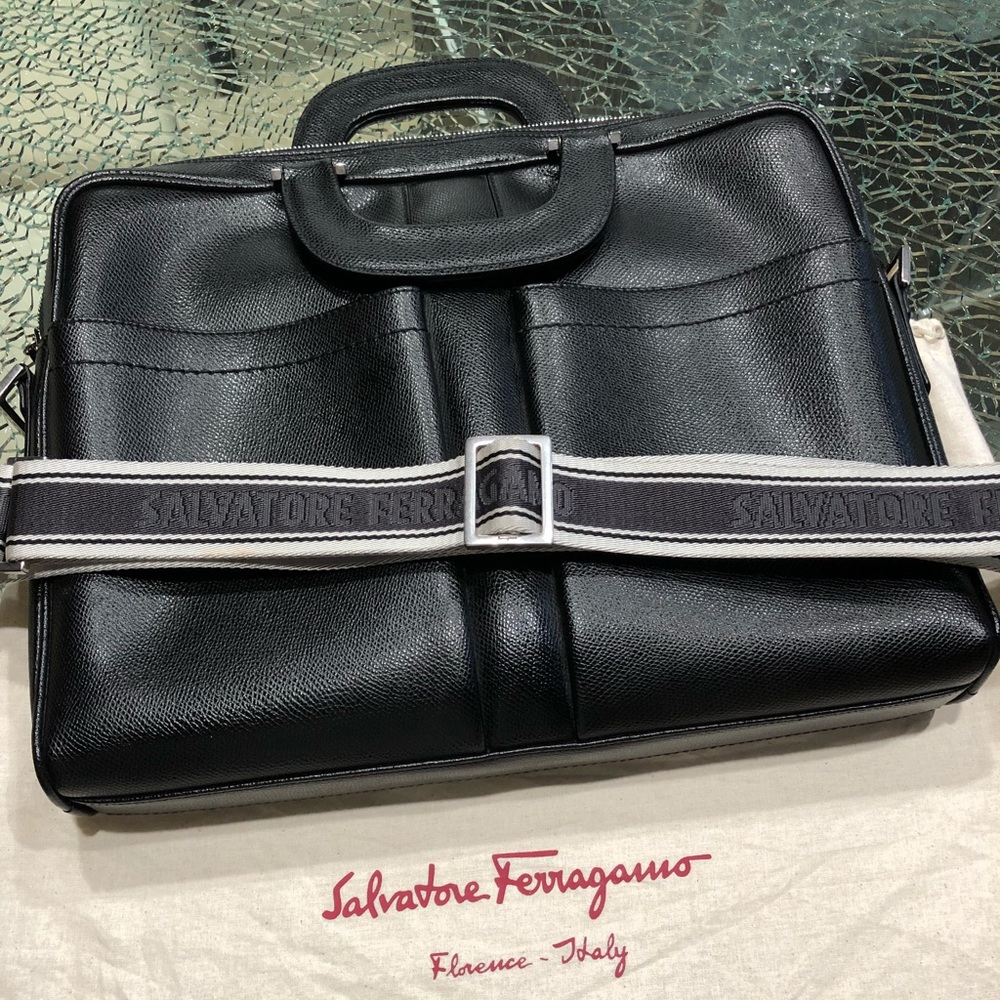 Salvatore Ferragamo Leather Briefcase w/ 2-pockets